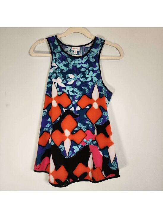 Peter Pilotto for Target Tops - Peter Pilotto Target Red Iris Floral Racerback Swing Tank Top Size S